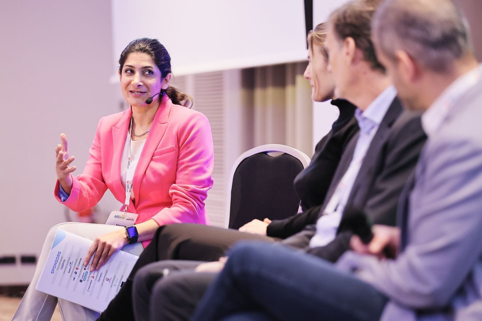 Maryam on an industry panel